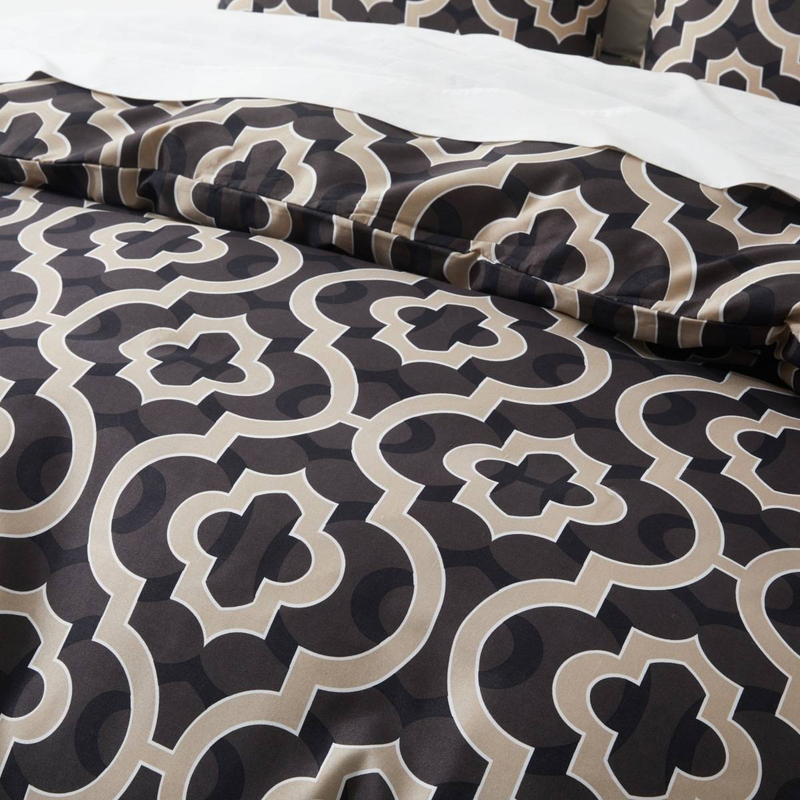 Marokkaanse bloemenbeddengoedset 3-delig - Dekbedovertrek van zacht geborsteld polyester met kussenslopen - Euro Boho-stijl voor de maten Twin, Full, Queen en King._voghion.com