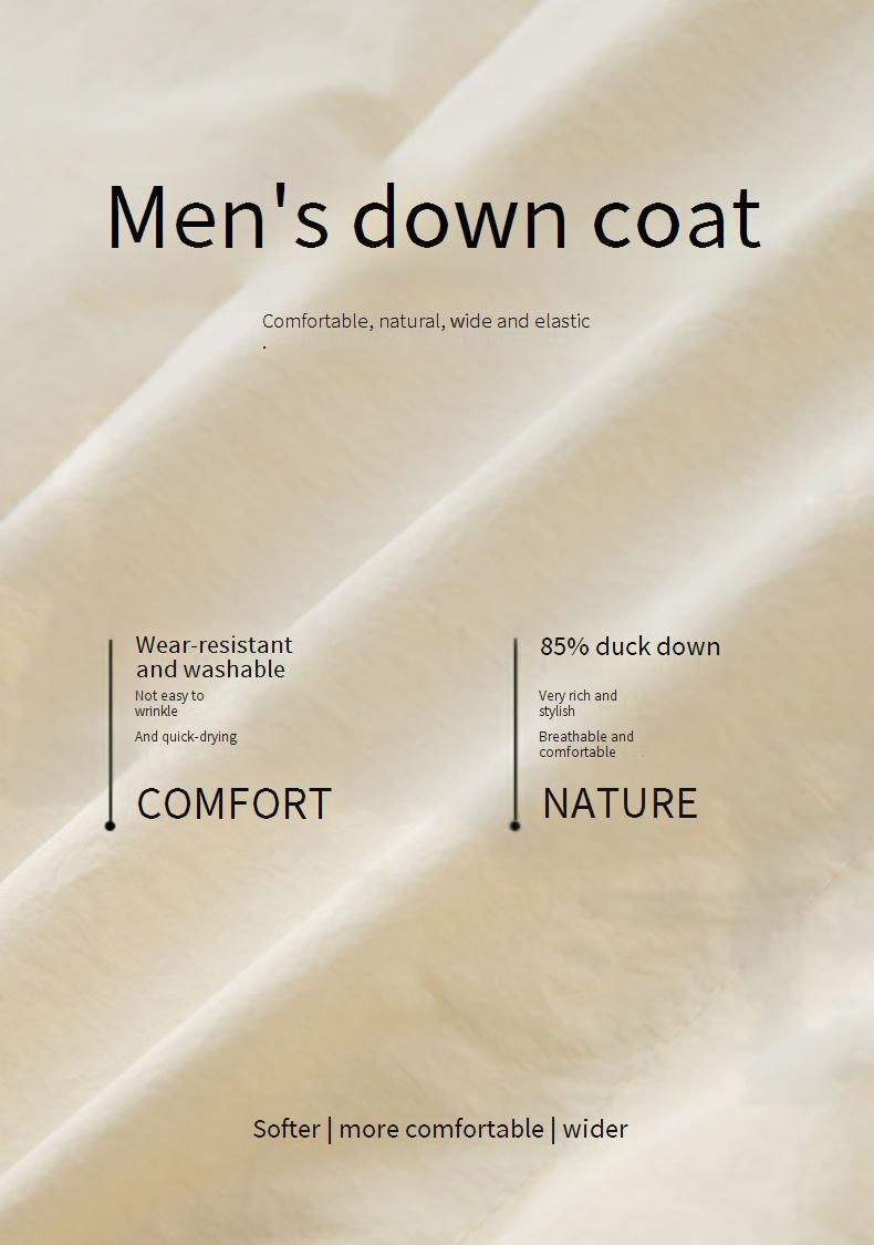 Men's Lightweight Down Jacket With 600 Fill Power, Windproof & Wrinkle-Resistant, Slim Fit Winter Coat For Urban Commute (Black/White)_voghion.com