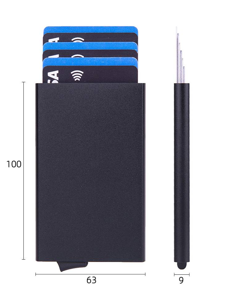 Ultra-Slim RFID-Blocking Metal Card Holder – Push-Up Multi-Slot Aluminum Wallet For Credit Cards & IDs, Anti-Theft & Minimalist Design_voghion.com