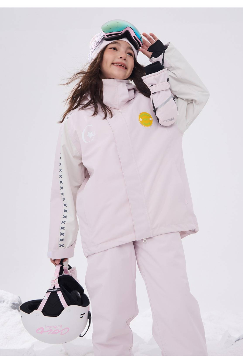 Kinderski-jas en -broekset - Cold Elements waterdicht sneeuwpak met 20K-classificatie, ademend polyester voor jongens en meisjes, hoge zichtbaarheid, kleurblokkering_voghion.com