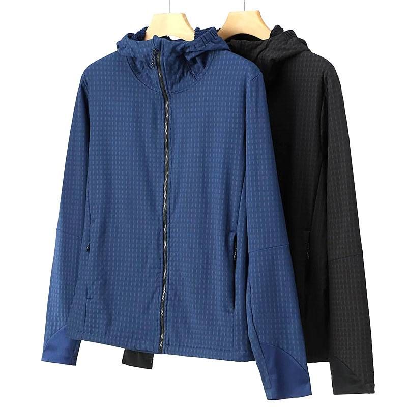SwayneMen's Sports Jacket, Spring And Summer Elastic Quick-drying Outerwear, Outdoor Running Fitness Training Top, Hooded Sweatshirt Cardigan._voghion.com