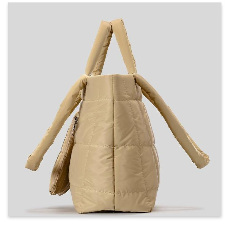 Quilted Puffer Tote Bag For Women - Large Capacity Soft Cloud Shoulder Bag With Nylon Exterior, Lightweight & Stylish Handbag For Travel & Daily Use_voghion.com