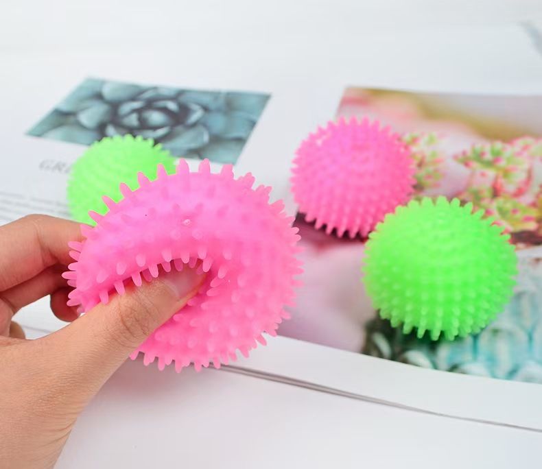Stress Relief Ball 6.0 Burr Ball Fidget Squeeze Toy, TPR Soft Rubber Grape Squeeze Ball Anti-Anxiety Toy_voghion.com