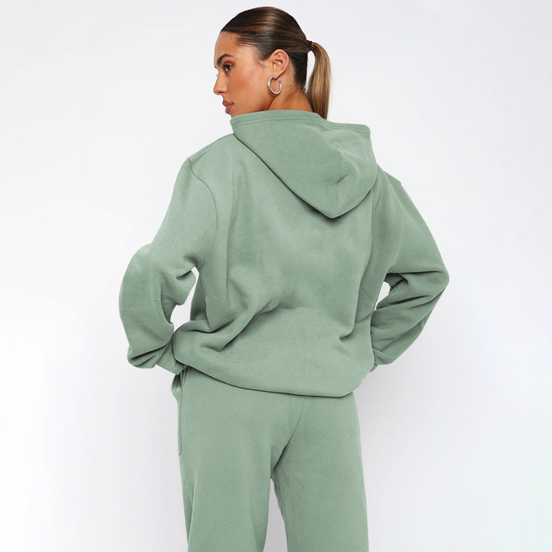 Damen Hosen-Sets Zweiteilige Kapuzenpullover Passende Sets Pullover Sweatshirts Langarm Lose Kordelzug Bleistifthose Lässig_voghion.com