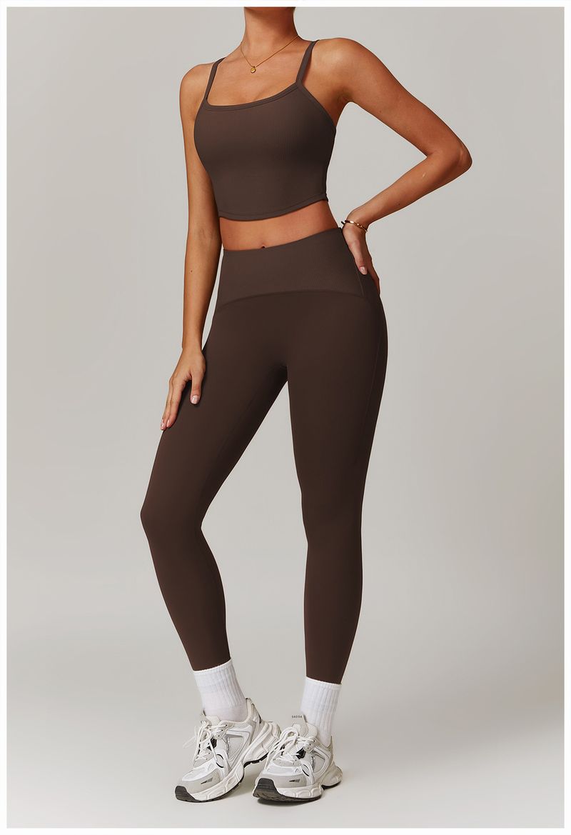 Zechuang Leisure Back Yoga Vest with Chest Cushion Tight Exercise Speed Drying Fitness Shockproof Top 8889_voghion.com