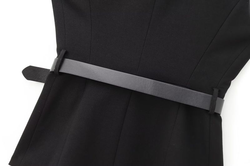Damenbekleidung High-End-Gürtel Einfaches ärmelloses Hemd Lagen-Taillenweste für Damen_voghion.com