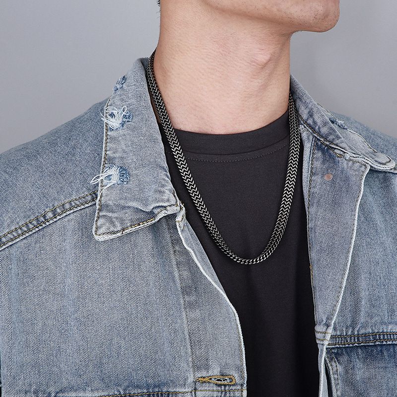 Gioielli da uomo, gioielli di moda, retrò, vecchio stile, personalità dominante, collana da uomo in acciaio al titanio con serpente_voghion.com