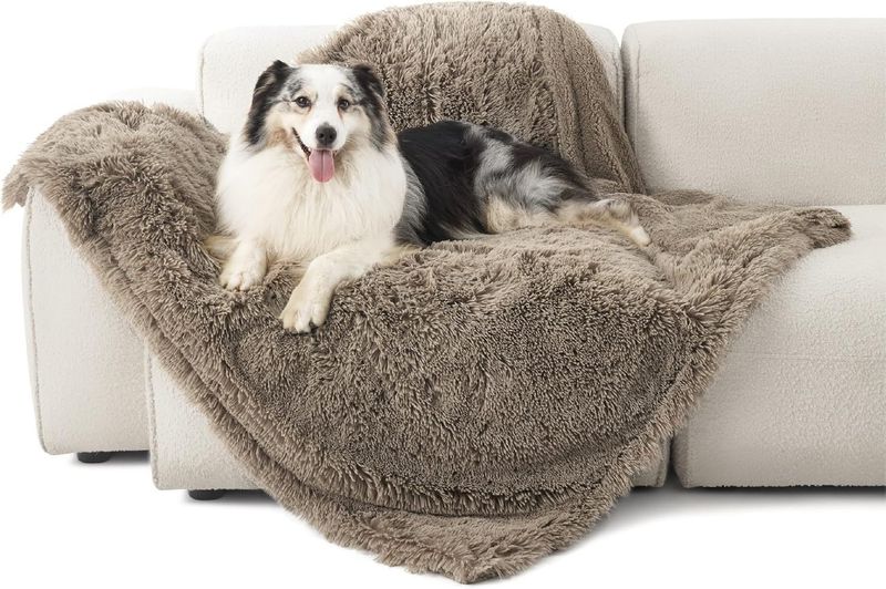 Lange Haare PV Fleece Sherpa Haustier wasserdichte Decke verdickte Matte Hundebett_voghion.com
