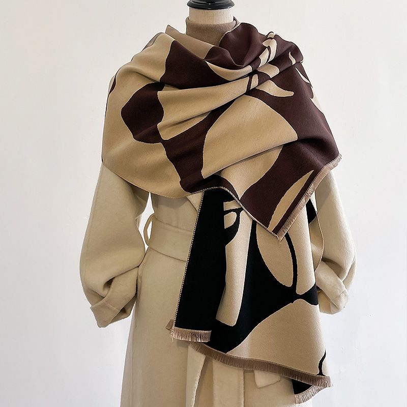 Design High-End-Kaschmirschal für Herbst und Winter, verlängerter, warmer Schal für Damen, vielseitige Farbabstimmung_voghion.com