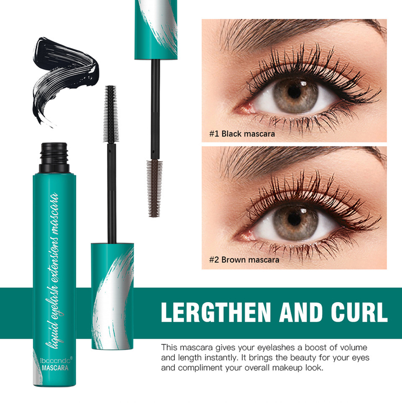 Mascara Liquid Lash Extensions, Cool Black Mascara für mehr Volumen und Verlängerung, Effekt wasserfest wischfest natürlich kein Verklumpen_voghion.com