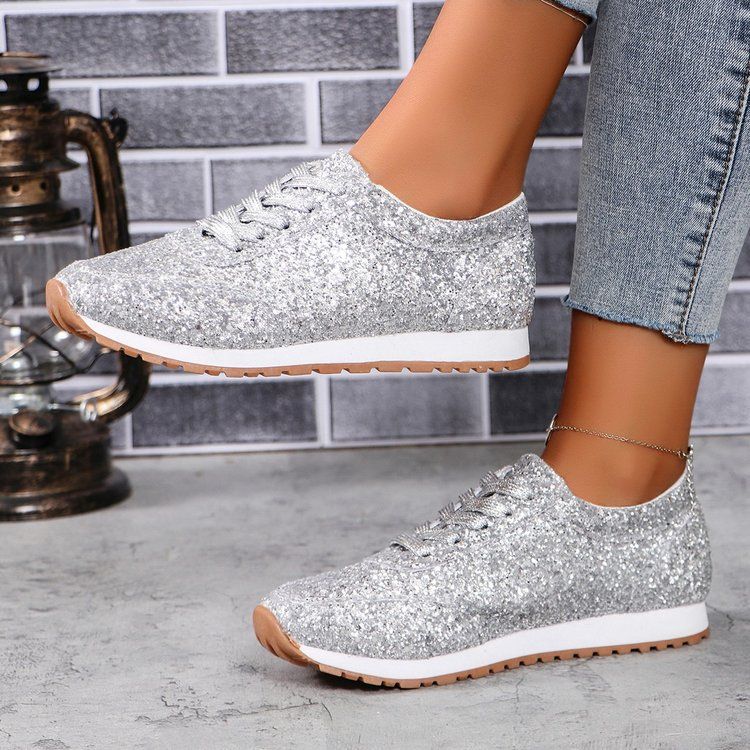 Scarpe sportive con paillettes di grandi dimensioni da donna per le donne, scarpe casual leggere da esterno più vendute_voghion.com