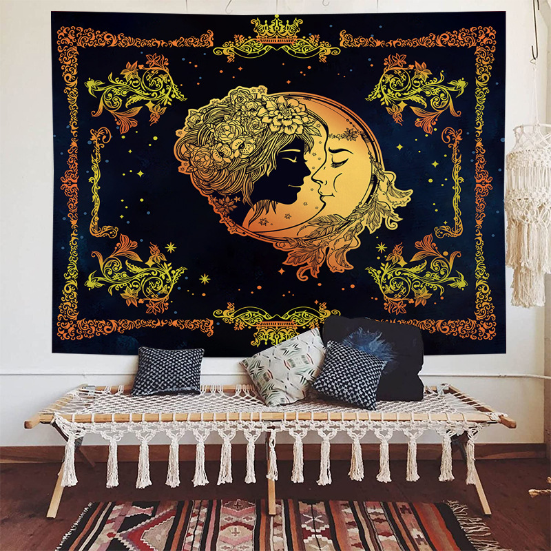 Taroman tapestry decoration painting wall cloth hanging cloth background cloth Nordic background cloth bedroom hanging_voghion.com