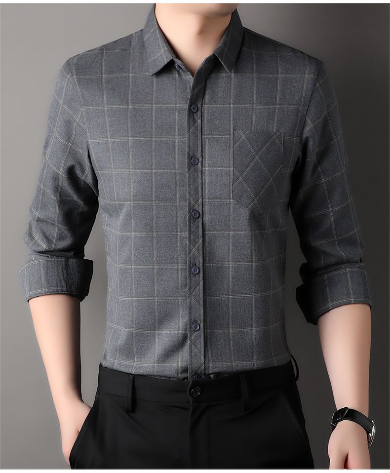 Abbigliamento da uomo Camicia da uomo a maniche lunghe, camicia pratica, comoda e di alta qualità, formale, casual, per giovani, da lavoro_voghion.com