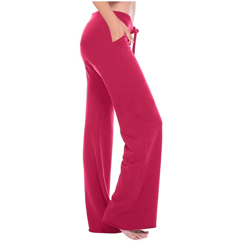 Pantalon de yoga décontracté et polyvalent pour femme, taille élastique, avec insert oblique, collection automne/hiver 2023_voghion.com