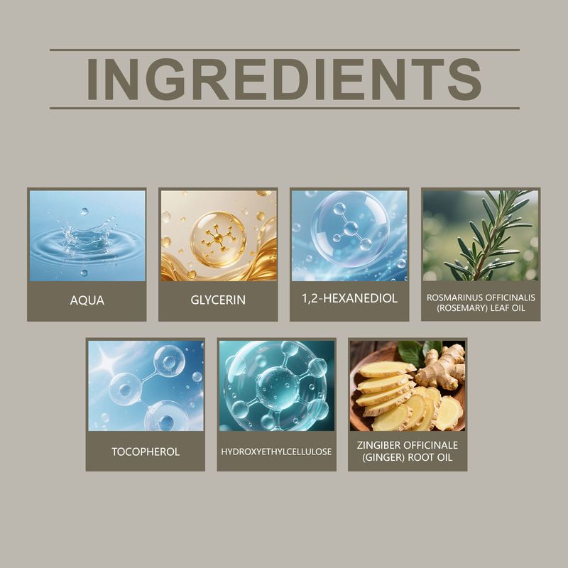 Siero al rosmarino Hoegoa, rinfrescante, idratante, nutriente, per capelli lisci e lucenti, cura quotidiana_voghion.com