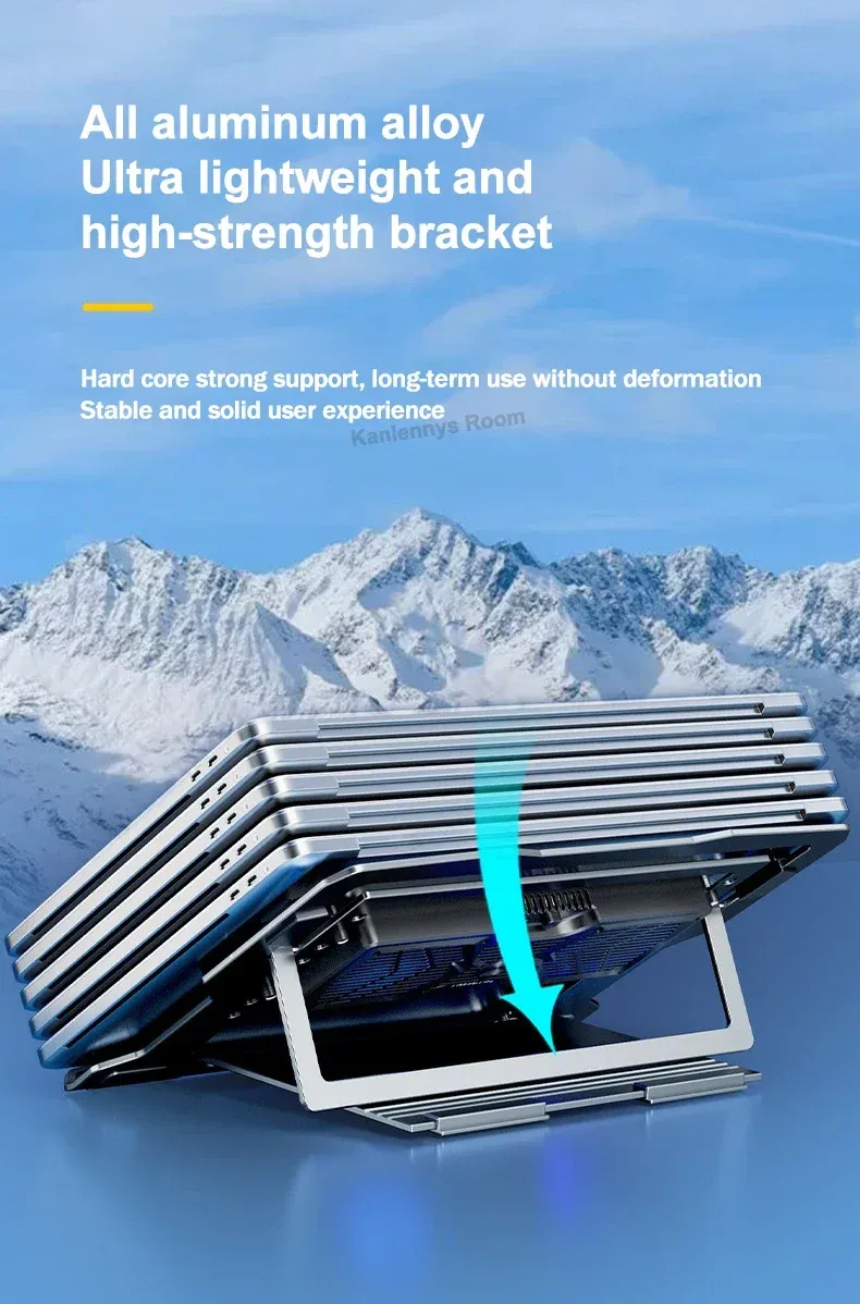 100% Authentic Product LZ-D20 Notebook Cooling Pad Aluminum Alloy Bracket Semiconductor Refrigeration Multi Angle Adjustable Laptop/Tablet_voghion.com
