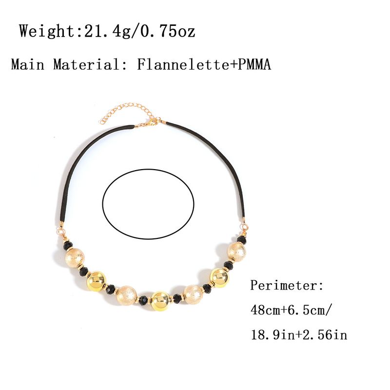 Collana di perline con temperamento di personalità Collana di perline corte e grandi con catena per clavicola Collana semplice_voghion.com