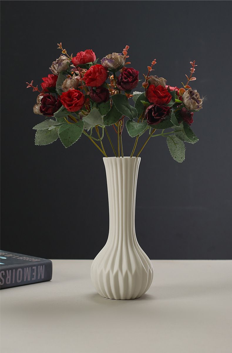 Anpassbare Keramikvase – Minimalistische weiße Keramik-Blumenvase zur Inneneinrichtung, handgefertigtes Kunsthandwerker-Mittelstück für Wohnzimmer und Esstisch_voghion.com