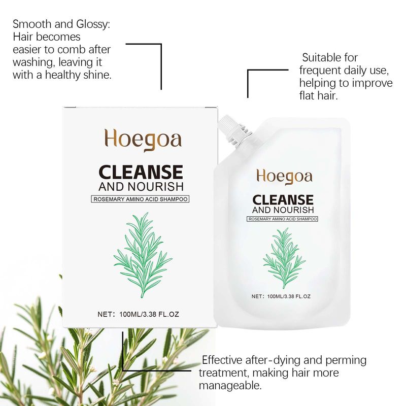Hoegoa Rosemary Shampoo Refreshing Gentle Cleansing Smooth Shiny Hair Rich Foam Daily Care_voghion.com