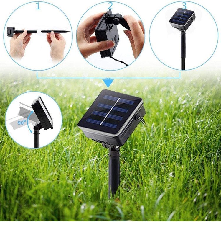 Christmas lighting festival outdoor waterproof courtyard Christmas copper wire string lights decorative lights LED solar light string_voghion.com