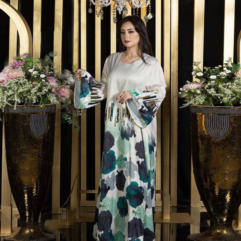 Muslimische Abaya Mit Seilstickerei, Damenrobe, Traditionell, Modern, Wunderschön, Ramadan_voghion.com