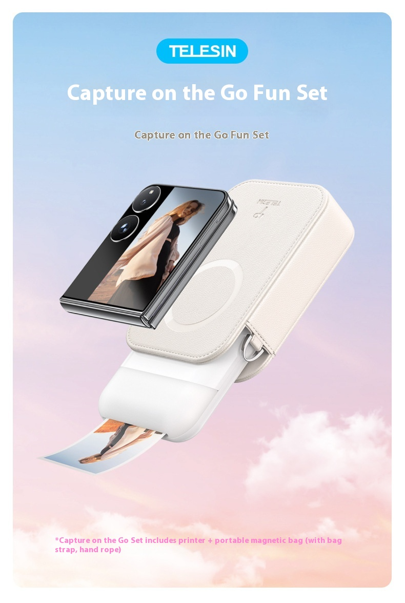 Mini impressora fotográfica, impressora fotográfica instantânea portátil sem fio Bluetooth de bolso, impressão sem tinta para smartphone, uso doméstico e viagens, ZINK Zero Ink_voghion.com