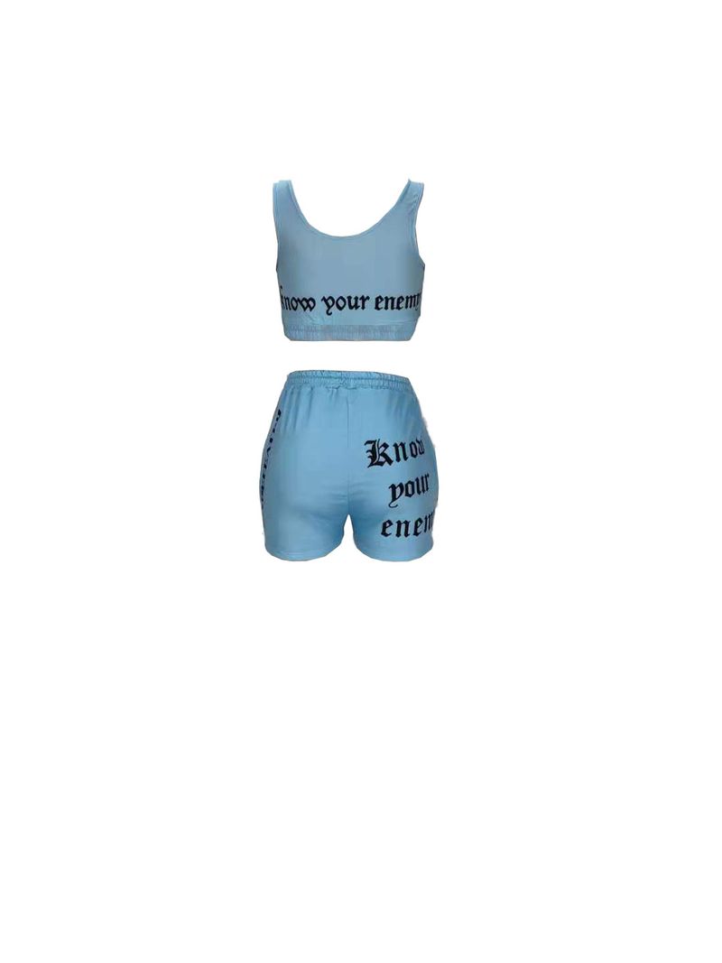 Women's monogrammed printed tank top with pocket tracksuit_voghion.com