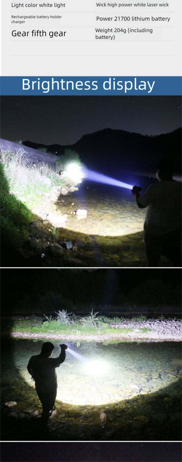 Neu Helligkeit Taschenlampe Outdoor Ultra Helle Lange Palette Wiederaufladbare Laser High Power Mini Tragbare Edelstahl_voghion.com