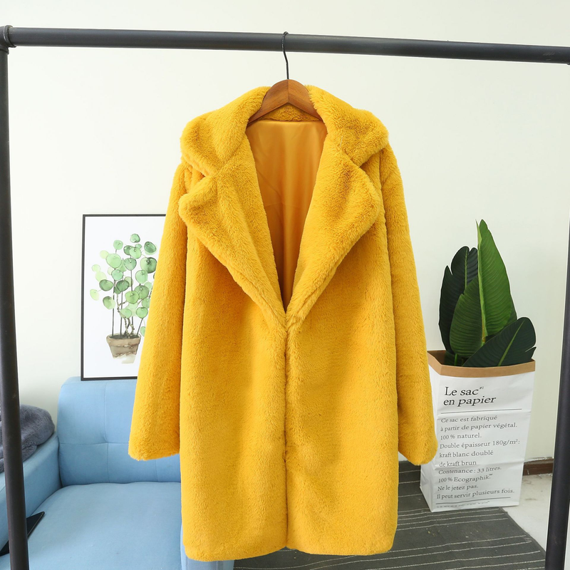 Damenbekleidung, Nachahmung aus Kaninchenfell, Anzug, Nachahmung, Pelzmantel, Kleidung, lockeres, flauschiges, weiches Kaninchenfell_voghion.com