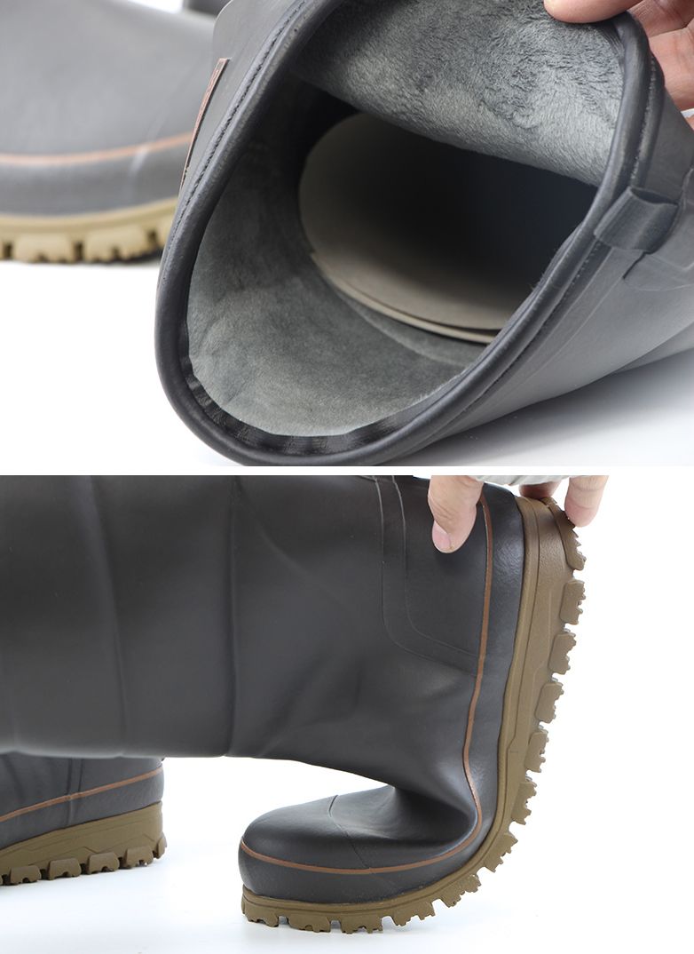 Warm High-End Solid Color Natural Rubber Fishing Rain Shoes_voghion.com