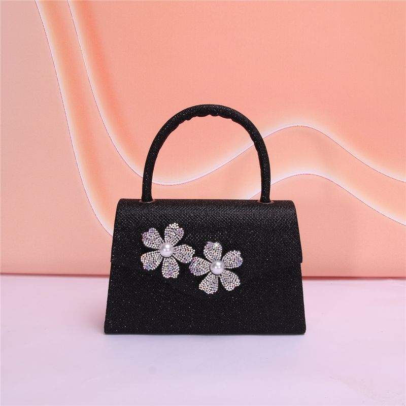 Borsa da sera con doppio diamante, fiore e perla, personalizzata, alla moda, per feste e incontri, da donna_voghion.com