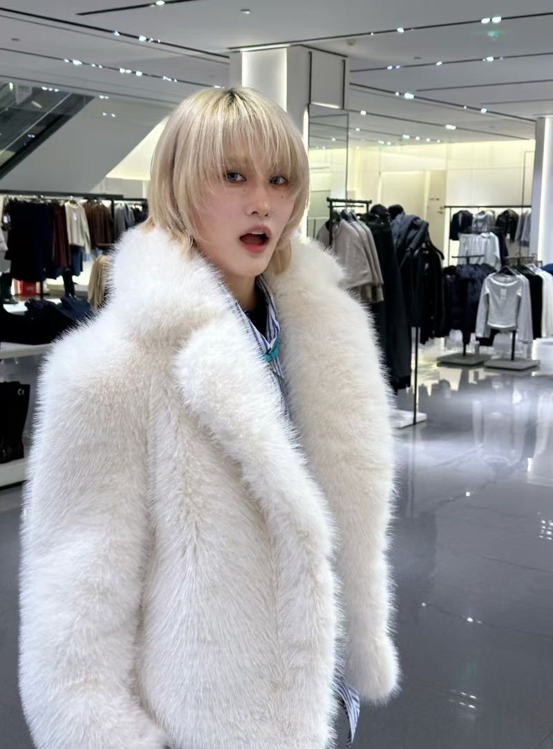 Damenbekleidung Pelzmantel Dicker Pelz Damen Kunstpelzmantel Winter Dicke Flauschige Fuchspelzjacke Streetstyle Übergroße Gemütliche Oberbekleidung_voghion.com