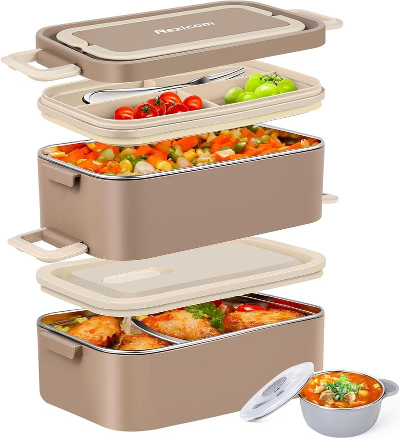 Bento a prova di perdite da 2 litri - Contenitore per il pranzo a doppio strato_voghion.com