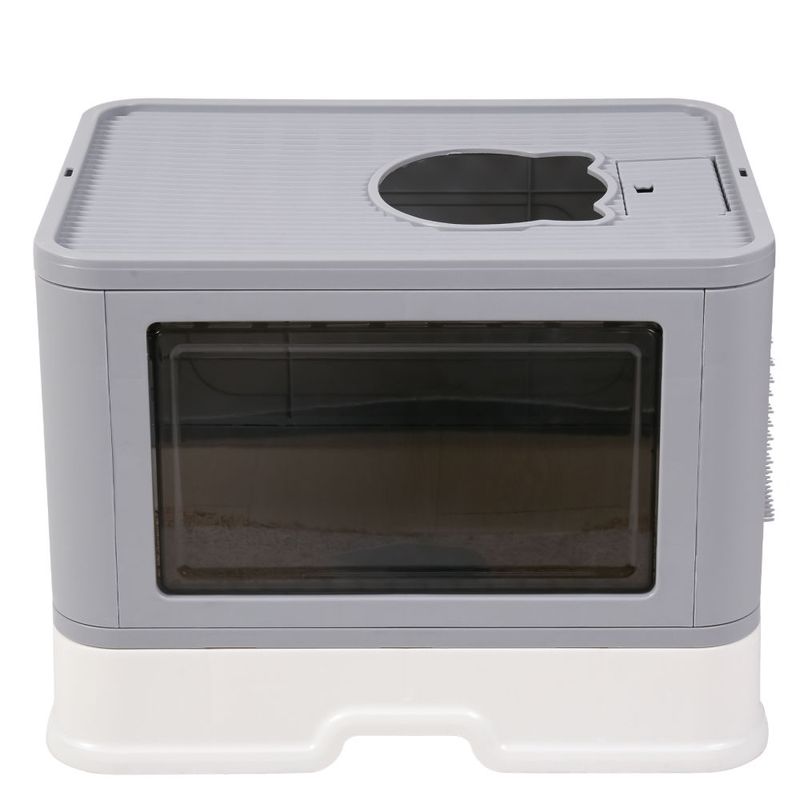 Cat Litter Box Fully Enclosed and Foldable,Top Entry Litter Box Storage and Deodorization Easy to Clean Covered Litter Box_voghion.com