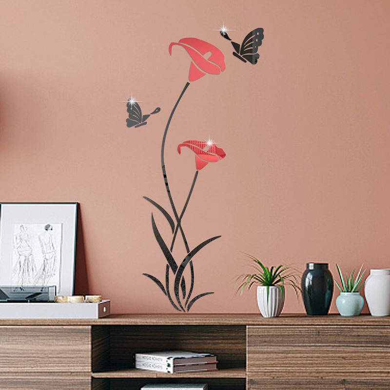 Ove's new acrylic lotus butterfly 1MM thick mirror sticker SM326 custom decorative self-adhesive wall_voghion.com