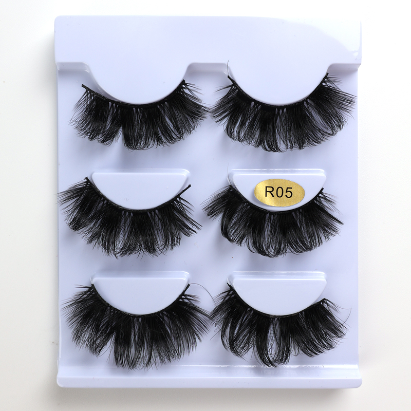 Pairs 6D 3 False Eyelashes Multilayer Thick Imitation Mink Hair Natural Dramatic Long Wispy Lashes Makeup_voghion.com