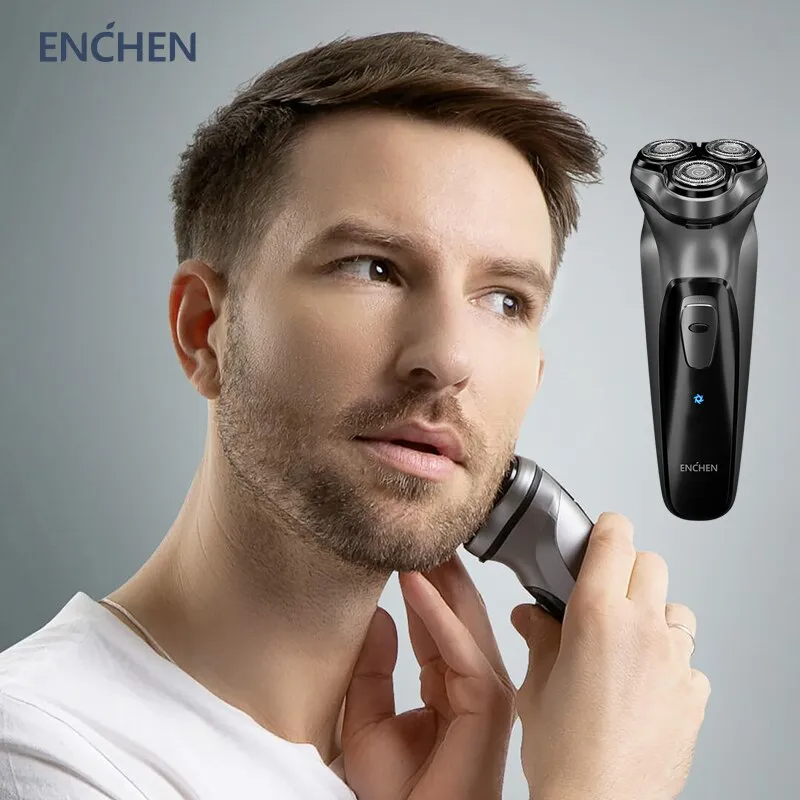 ENCHEN Blackstone Electrical Rotary Shaver for Men 3D Floating Blade Washable Type-C USB Rechargeable Shaving Beard hine_voghion.com
