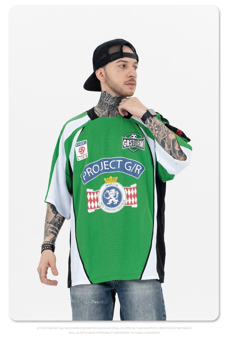 Männerkleeder Fréijoer a Summer Nei Trendy Mark Poloshirt Retro Splicing Jersey Keefer Deeselwechte Stil Gelenk Loose_voghion.com