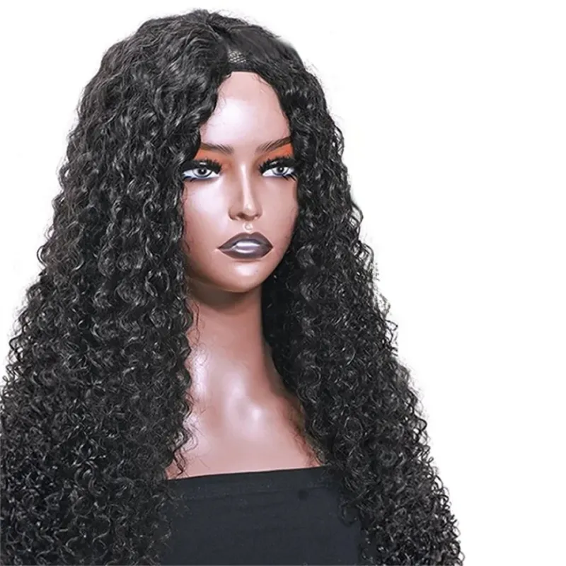 Peluca de cabello humano con ondas al agua en forma de V, densidad del 180 %, 100 % hecha a máquina, de 45 a 81 cm, cabello Remy para mujer_voghion.com