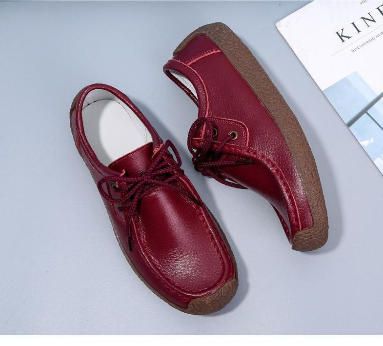 Neue Frühlings- und Herbstbohne Damenarbeit Flache, bequeme, weiche Unterseite der einzelnen Schuhe_voghion.com