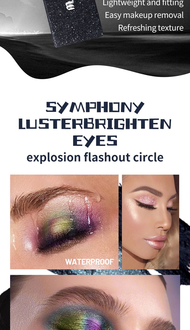 OCHEAL Dark Punk Ombretto a cinque colori Metal Fine Glitter Pearl Opaco Halloween Smoke Makeup Tray_voghion.com