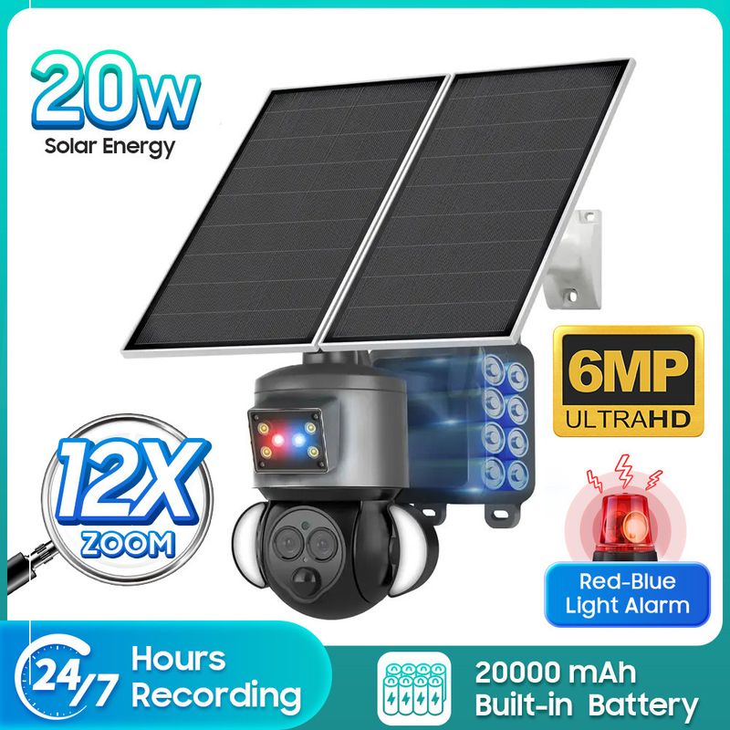 Telecamera di sorveglianza HD con zoom binoculare e sistema solare 4G 24 ore su 24_voghion.com