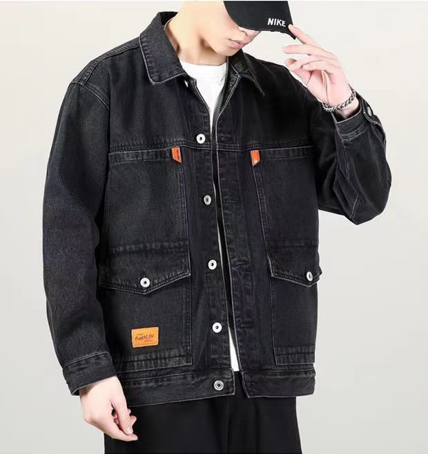 Spring and Autumn denim 2022 new trendy brand high-end multi pocket workwear loose oversized men's jacket_voghion.com