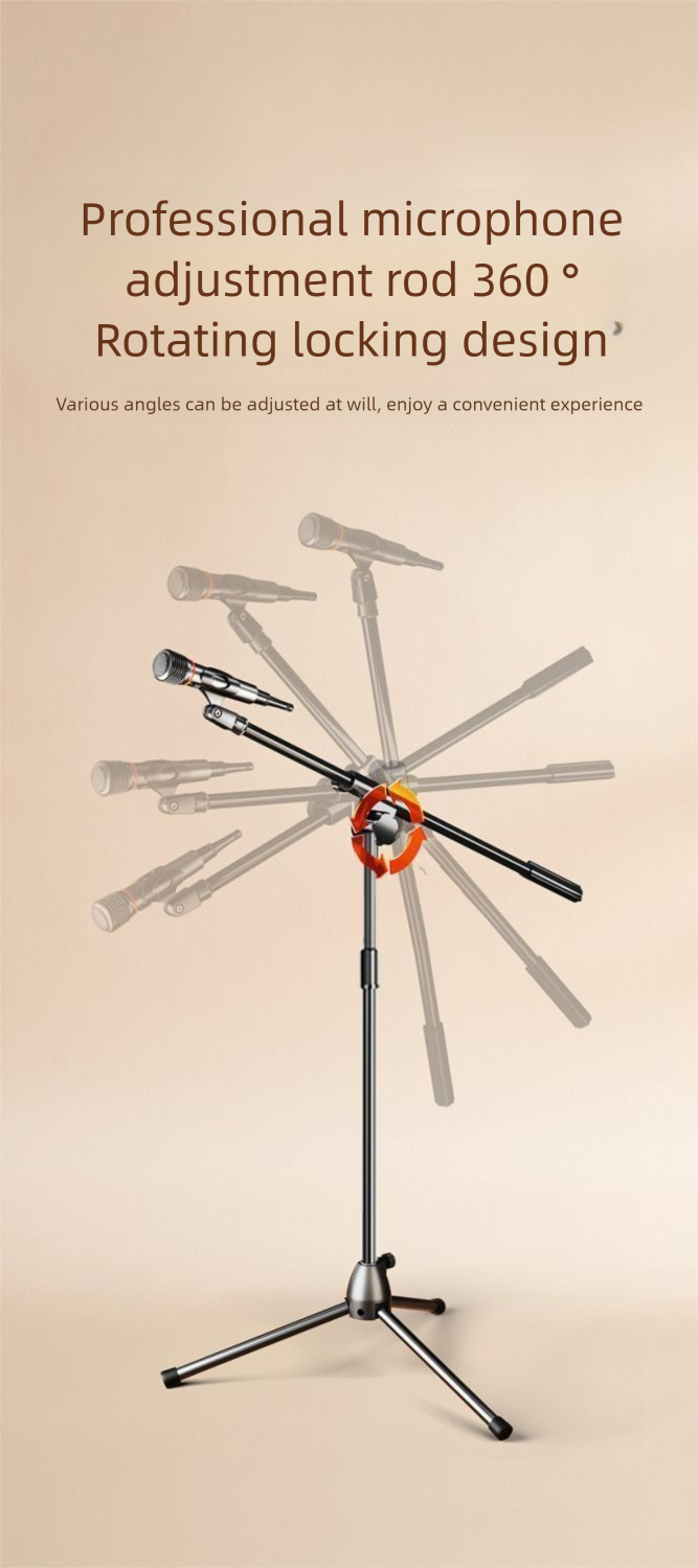 Microphone Floor Stand Metal Tripod Professional Foldable Portable Stage Singing Karaoke_voghion.com
