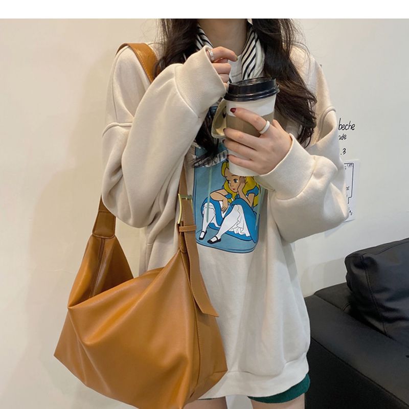 Borsa versatile in versione coreana per donna 2024, nuova borsa a tracolla ad alta capacità, morbida e pieghevole, stile minimalista, con tracolla_voghion.com