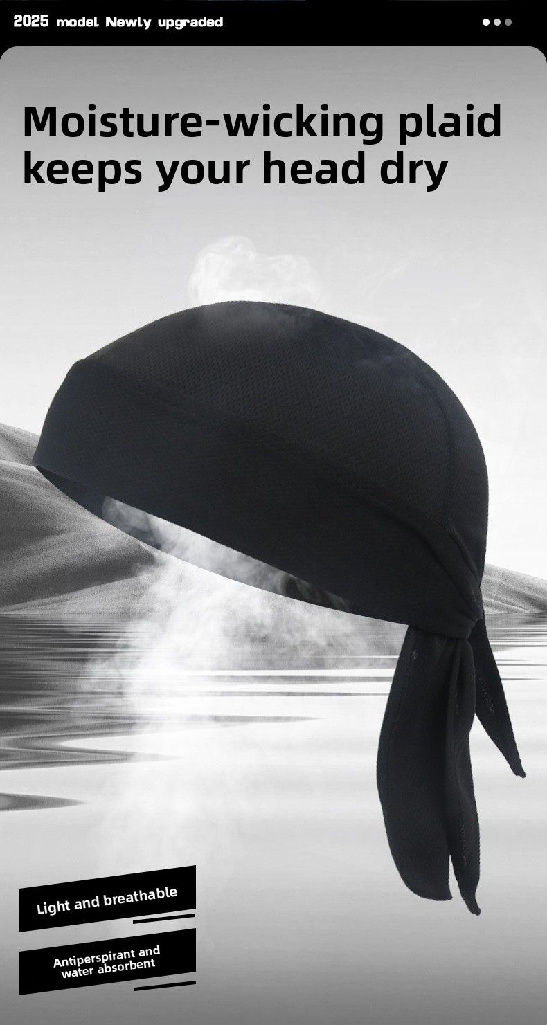 Coiffe cycliste Cross-Border Pirate unisexe polyvalente en tissu œil-de-perdrix respirant et absorbant la transpiration_voghion.com