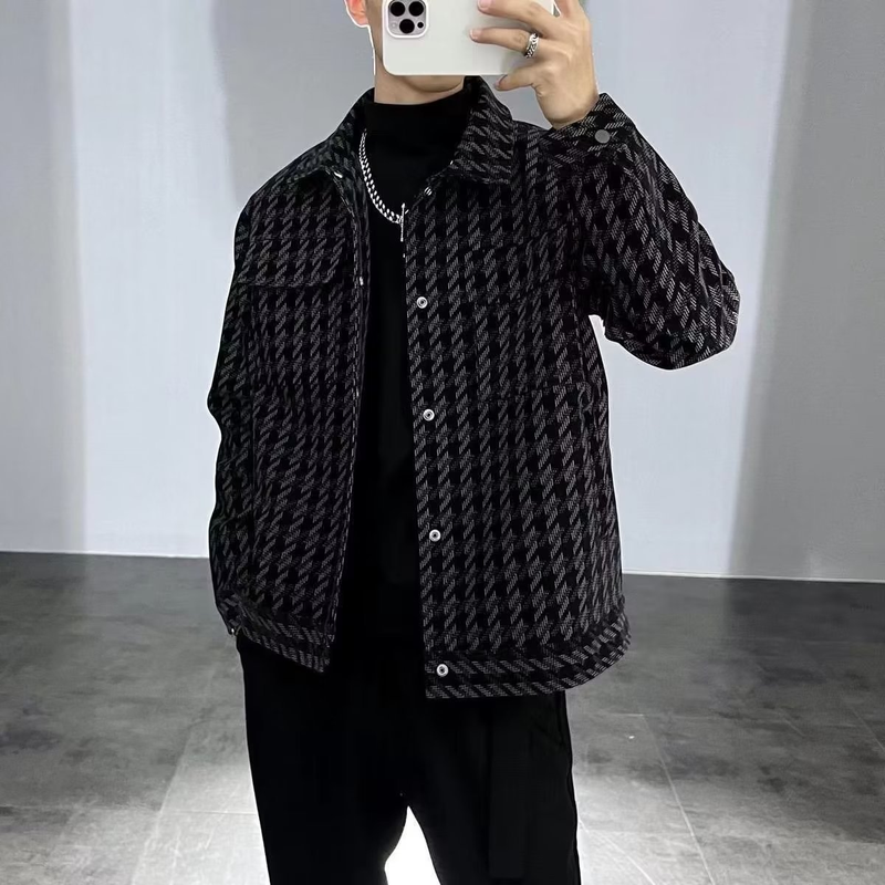 Cappotto Xiaoxiangfeng da uomo di fascia alta primavera e autunno marchio di moda Rascal Shuai giacca a quadri scozzese allentata casual_voghion.com