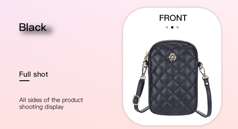 BOISEEN borsa per cellulare borsa piccola a rombo femminile borsa a tracolla con cerniera a doppio strato portamonete verticale da donna_voghion.com