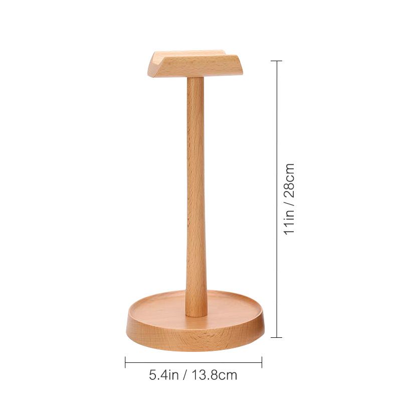 Supporto per cuffie in legno di noce nero, supporto per cuffie over-ear minimalista in legno massello_voghion.com