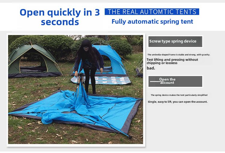 Attrezzatura per esterni Viaggi all'aperto Tenda da campeggio Tenda da esterno Campeggio automatico Forniture portatili_voghion.com